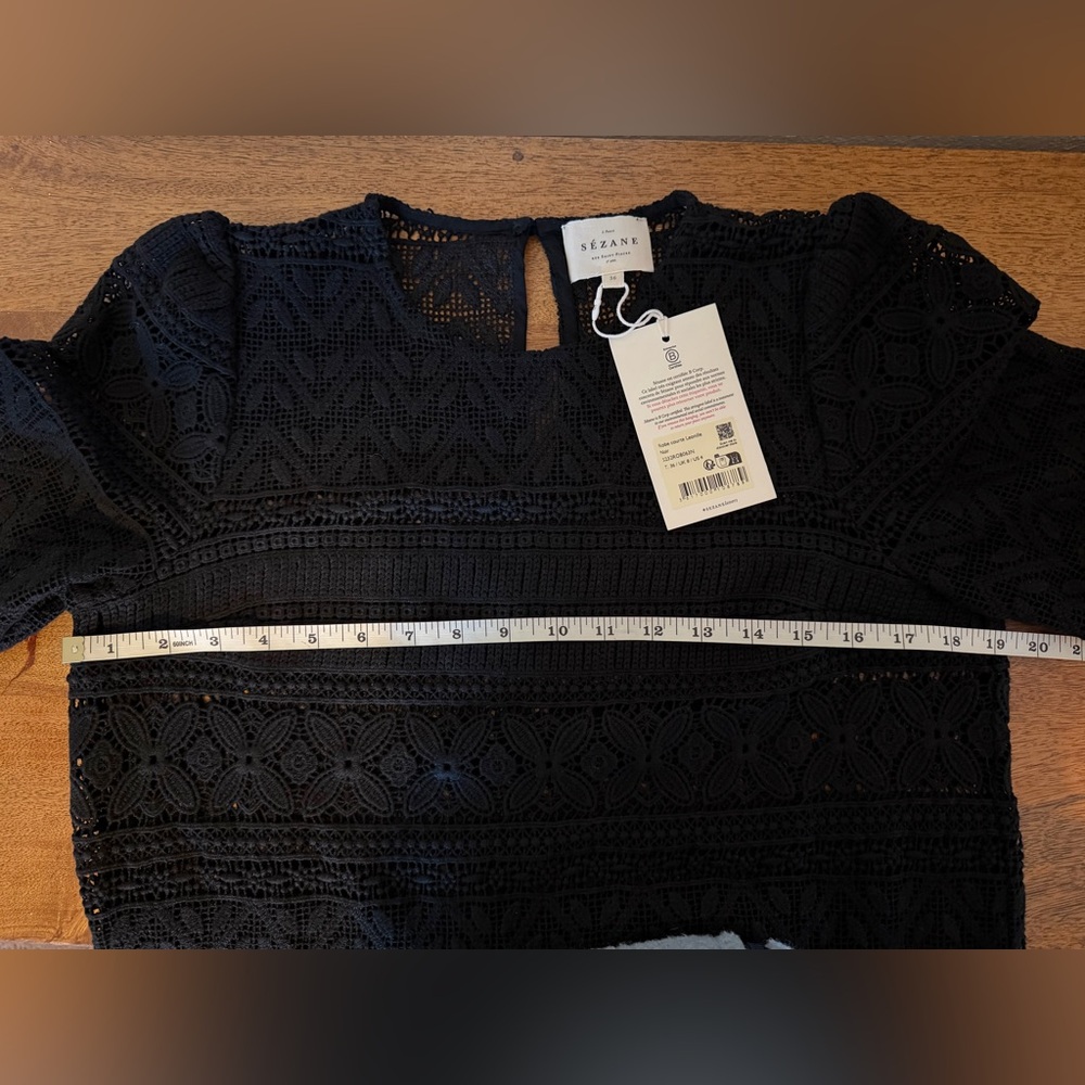 Sezane Leonille Dress Black Lace mini - Picture 10 of 12